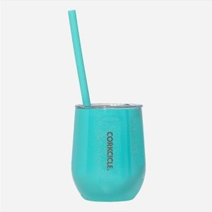 BRAND NEW Corkcicle stemless wine glass with silicone straw